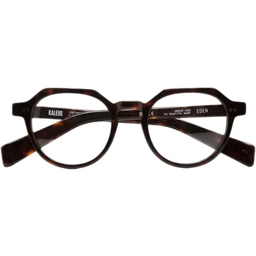 Glasses, male, , Size: ONE SIZE Spherical acetate eyeglasses in dark tortoiseshell - Kaleos - Modalova