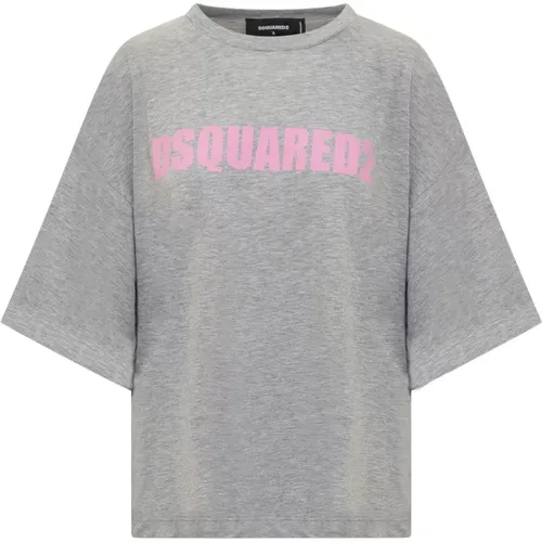 Oversized Logo T-Shirt , Damen, Größe: S - Dsquared2 - Modalova