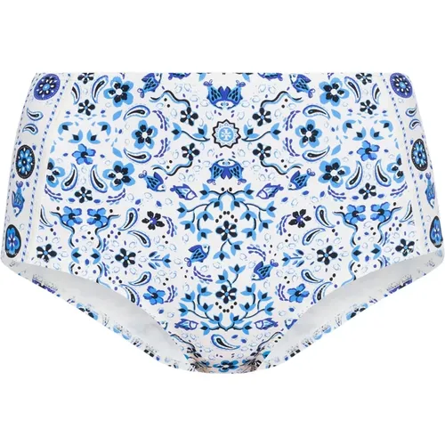 Bikinis, female, , Size: M Printed High-Waisted Bikini Bottom - TORY BURCH - Modalova