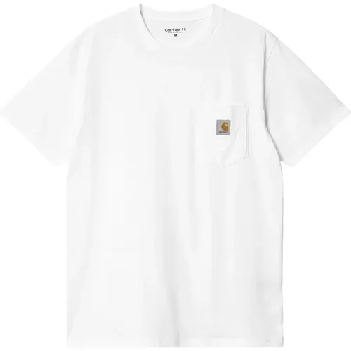 Weißes T-Shirt mit Tasche , Herren, Größe: L - Carhartt WIP - Modalova