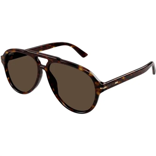 Dark Havana Sonnenbrillen , Herren, Größe: 58 MM - Gucci - Modalova