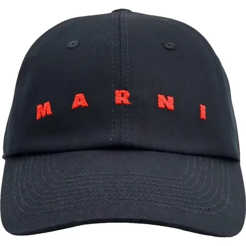 Caps, male, , Size: ONE SIZE Adjustable Logo Cap Cotton Clzc0108S0Utc311 - Marni - Modalova