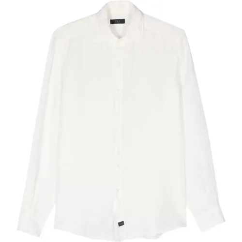 Formal Shirts,Weiße Leinenhemd mit französischem Kragen - Fay - Modalova