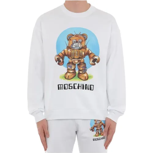 Teddy Bear Robot Training Shirt , male, Sizes: XL, S, M - Moschino - Modalova