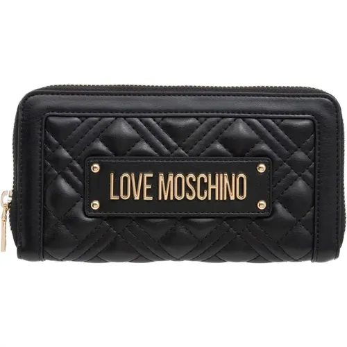 Geldbörse mit Reißverschluss, Logo und Kartenfächern - Love Moschino - Modalova