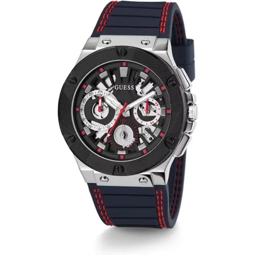 Watches, male, , Size: ONE SIZE Circuit Men's Watch Blue/Red - Guess - Modalova