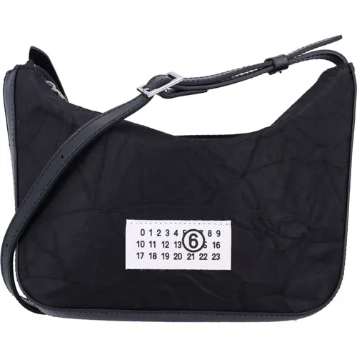 Schwarze Nylon Pochette Handtasche - MM6 Maison Margiela - Modalova