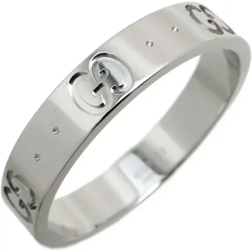 Pre-owned Jewellery, female, , Size: ONE SIZE Pre-owned White Gold rings - Gucci Vintage - Modalova