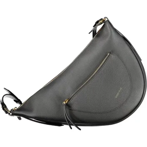 Schwarze Leder-Schultertasche mit Taschen - Coccinelle - Modalova