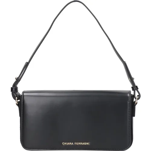 Schwarze Kunstledertasche mit verstellbarem Schultergurt , Damen, Größe: ONE Size - Chiara Ferragni Collection - Modalova