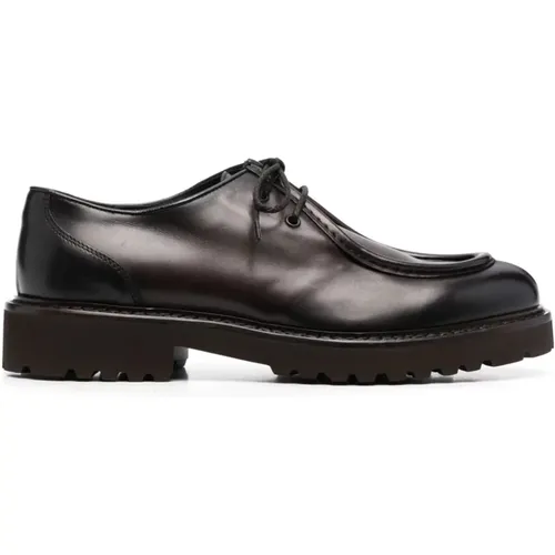 Laced Shoes, male, , Size: 9 1/2 US Leather Lace-Up Chunky Heel Shoes - Doucal's - Modalova