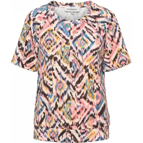 Ikat Flamingo Top , Damen, Größe: M - &Co Woman - Modalova