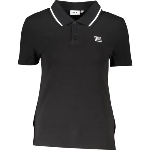 Polo Shirts, male, , Size: L Cotton Polo Shirt with Contrasting Details and Logo - Fila - Modalova