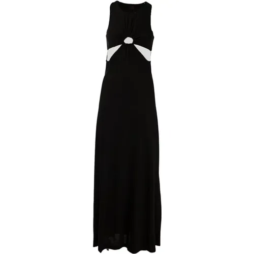 Elegantes Langes Schwarzes Kleid , Damen, Größe: M - pinko - Modalova