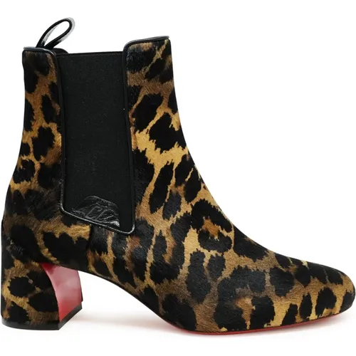 Leopard Ankle Boots Turelastic 55 , female, Sizes: 3 UK - Christian Louboutin - Modalova