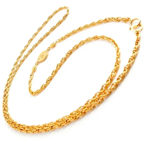 Pre-owned Jewellery, female, , Size: ONE SIZE Vintage Gold Plated Link Necklace - Chanel Vintage - Modalova