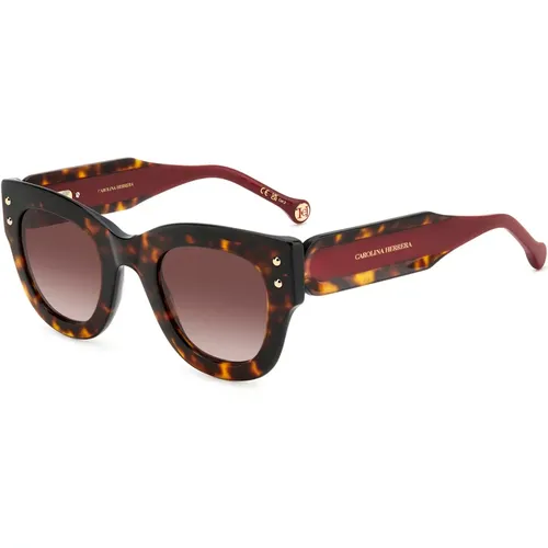 Havana Red/ Shaded Sunglasses - Carolina Herrera - Modalova