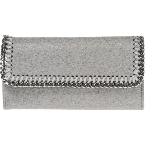 Grey Falabella Faux Suede Wallet , female, Sizes: ONE SIZE - Stella Mccartney - Modalova