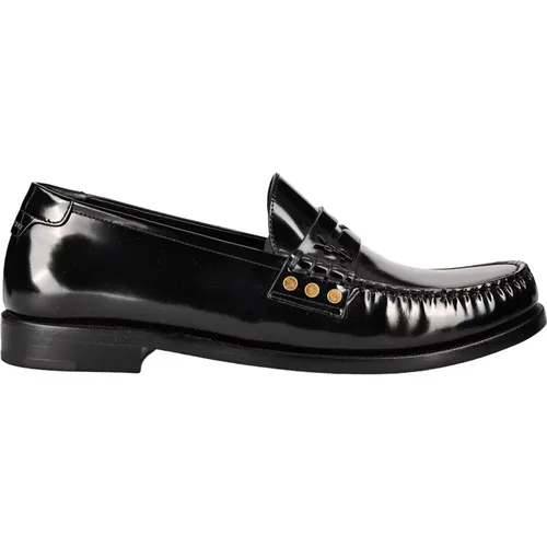 Loafers, male, , Size: 12 US Italian Leather Moccasins - Saint Laurent - Modalova