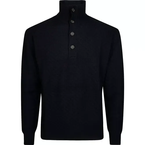 Buttoned Turtleneck Sweater , male, Sizes: M, XL, L - Paolo Pecora - Modalova