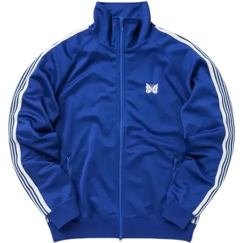 Blauer Pullover Sportlich Bestickt , Herren, Größe: M - Needles - Modalova