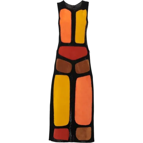 Patchwork Midi Dress , female, Sizes: S - Chloé - Modalova