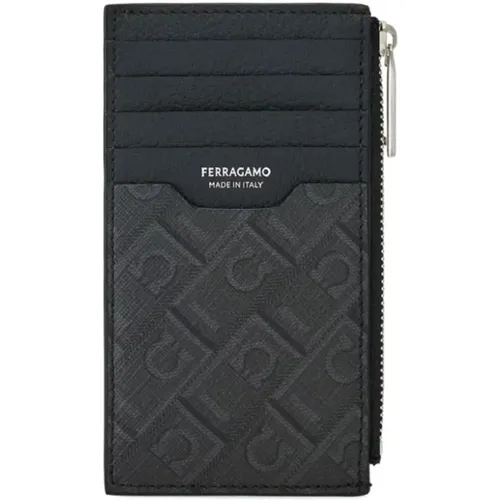 Wallets & Cardholders, male, , Size: ONE SIZE Grey Wallets for Men and Women - Salvatore Ferragamo - Modalova