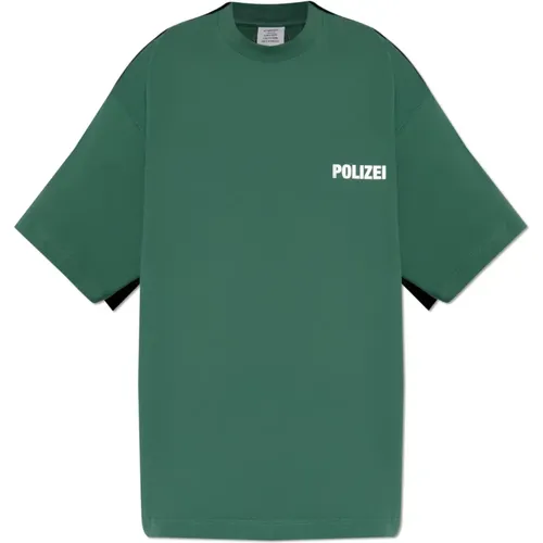 Doppel Logo T-Shirt , Herren, Größe: XL - Vetements - Modalova