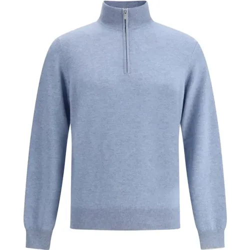 Cashmere Knitwear, male, , Size: S Cashmere Sweater with Zipper Closure - BRUNELLO CUCINELLI - Modalova