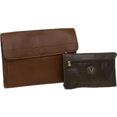 Pre-owned Leather clutches , ONE SIZE - Brown - Modalova