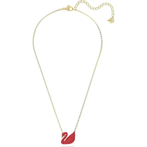 Iconic Swan Rotgold Halskette , Damen, Größe: ONE Size - Swarovski - Modalova