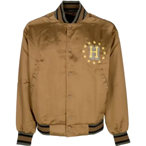 Galactic Stack Bomber Jacket Camel , male, Sizes: XL, S, L, M - HUF - Modalova