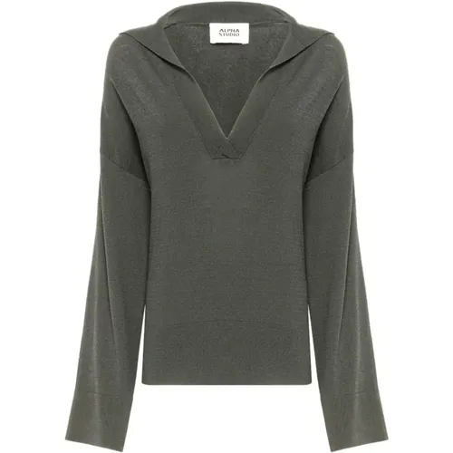 Polo Sweater Long Sleeve , female, Sizes: L, S, M - alpha industries - Modalova