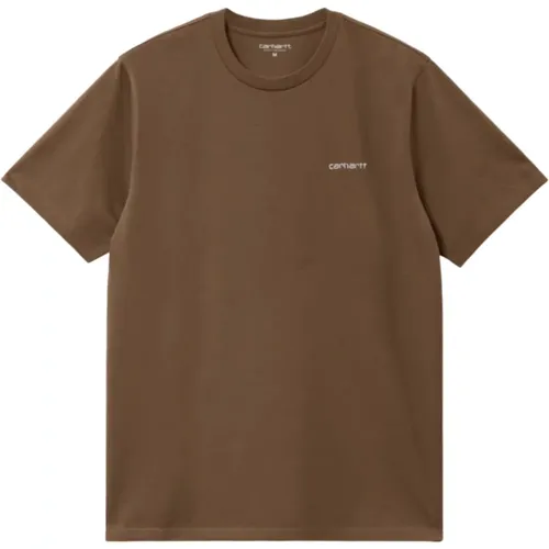 Script Stickerei T-Shirt Weiß , Herren, Größe: XL - Carhartt WIP - Modalova
