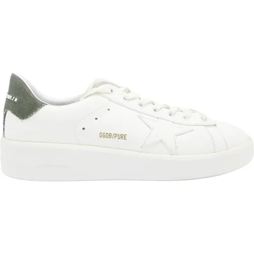 Purestar Leder Leinwand Sneakers Weiß Grün - Golden Goose - Modalova