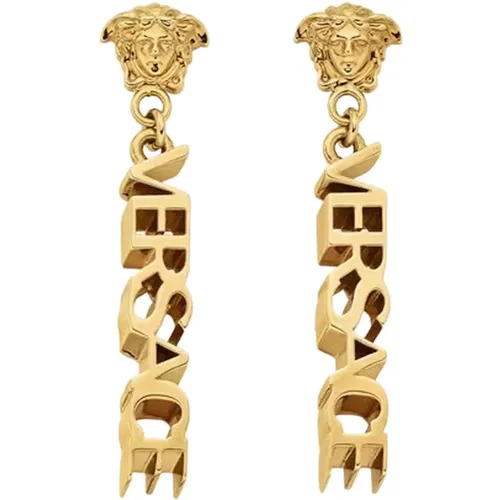 Earrings, female, , Size: ONE SIZE La Medusa Logo Drop Earrings - Versace - Modalova