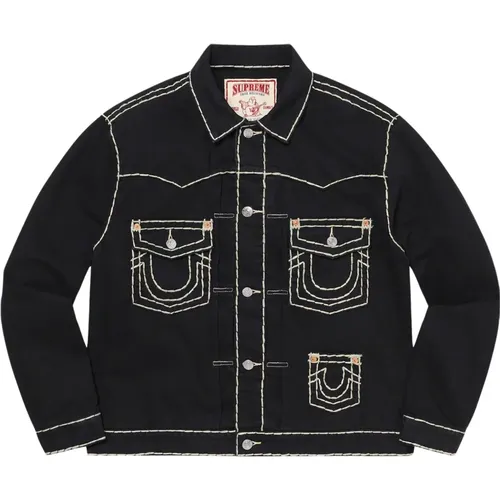 Limitierte Auflage Denim Trucker Jacket Schwarz - Supreme - Modalova