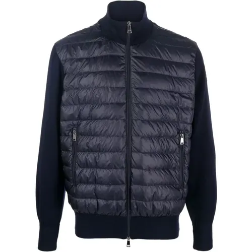 Wool Zip Hybrid Cardigan Navy , male, Sizes: L, M - PAUL & SHARK - Modalova