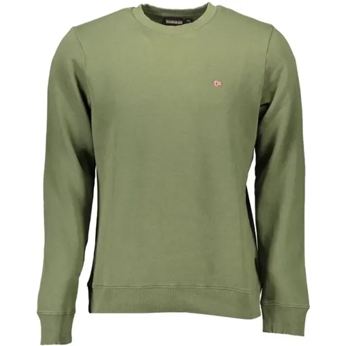 Grünes Fleece-Sweatshirt , Herren, Größe: S - Napapijri - Modalova