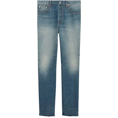 Mid-rise straight-leg washed jeans , female, Sizes: W33, W34 - Gucci - Modalova