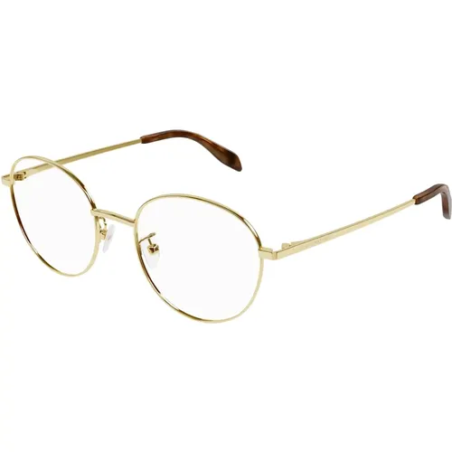 Gold Eyewear Frames , unisex, Sizes: 51 MM - alexander mcqueen - Modalova