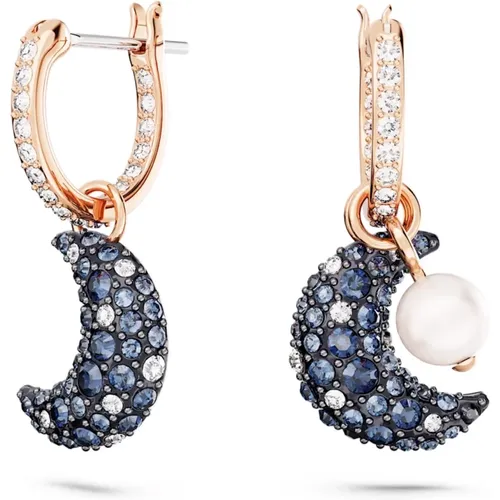 Moonlight Crescent Earrings with Pearl , female, Sizes: ONE SIZE - Swarovski - Modalova