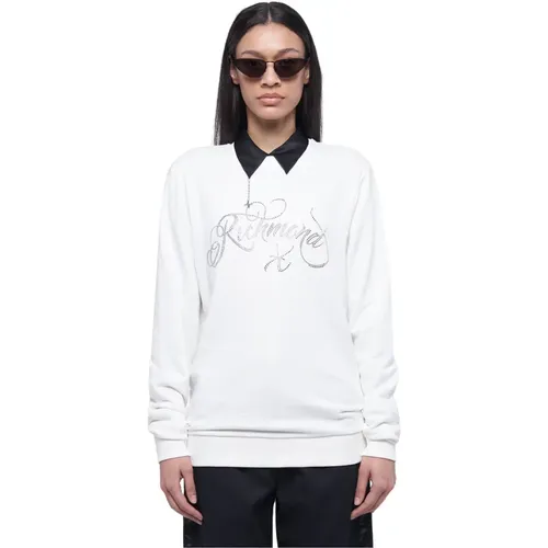 Pailletten Logo Rundhals Sweatshirt , Damen, Größe: M - John Richmond - Modalova