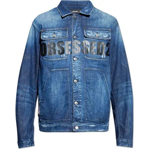 Denim Jackets, male, , Size: 2XL Denim Jacket With Logo - Dsquared2 - Modalova