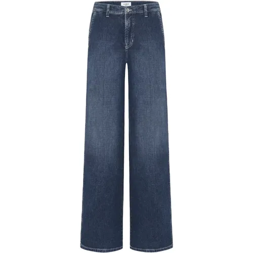 Weite Bein Denim Blaue Jeans , Damen, Größe: L - CAMBIO - Modalova