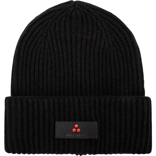 Beanies, male, , Size: M Logo Embellished Cashmere/Wool Hat - Peuterey - Modalova