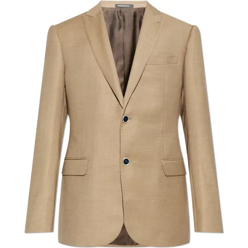 Blazers, male, , Size: XL Blazer with closed lapels - Emporio Armani - Modalova