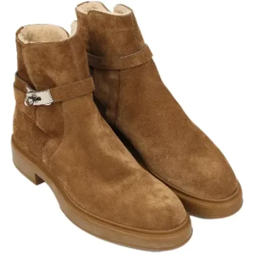 Pre-owned Suede boots , female, Sizes: 8 UK - Hermès Vintage - Modalova