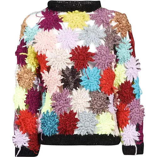 Handgemachter Häkelblumenpullover , Damen, Größe: M - Cavia - Modalova