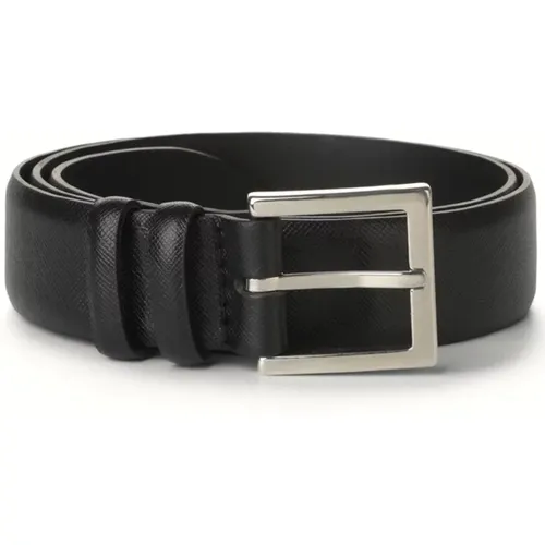 Saffiano Leather Belt Silver Buckle , male, Sizes: 105 CM, 90 CM, 110 CM - Orciani - Modalova